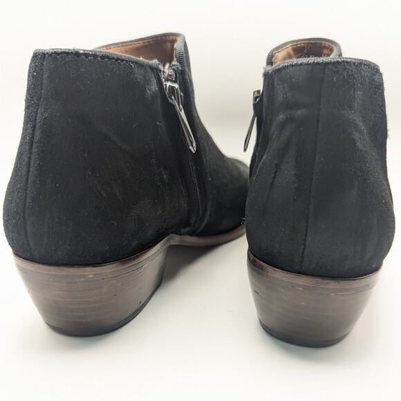 Sam Edelman Petty Black Suede Leather Ankle Zip Up Boots Women's Size 8 - Picture 5 of 9